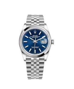 ROLEX DATEJUST 36 126200 BLUE MOTIF INDEX