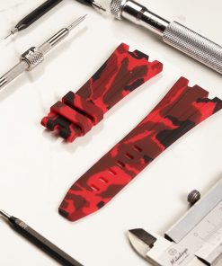 AP Royal Oak Offshare 42mm Tang Buckle Strap - Red Camo Rubber