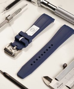 Tudor Curved End 22mm - Blue (Tang Buckle)