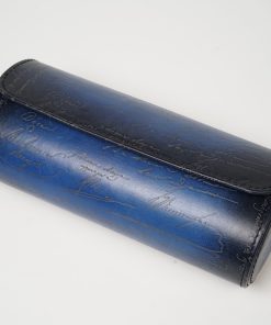 Galata Parchment Patina Blue Watch Roll