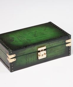 PETRA WATCH CASE - PARCHMENT DARK GREEN For 8 Watches