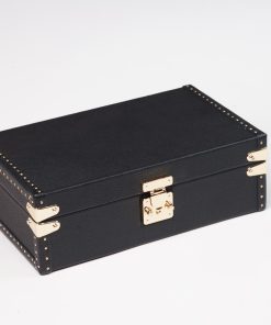 PETRA WATCH CASE - TOGO BLACK For 8 Watches