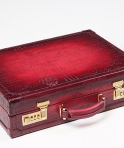 WATCH COLLECTOR CASE COMBINATION LOCK - MASTER EDITION PARCHMENT PATINA RED For 10 Watches