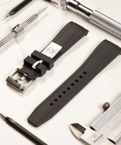 Rolex Curved End 20mm - Black (Tang Buckle)