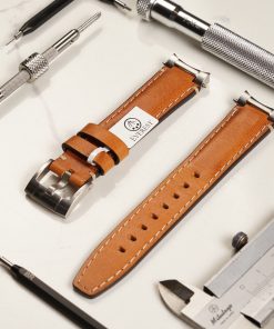 Rolex End Link Steel 20mm - Tan Leather