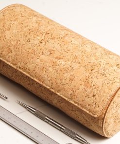 Leather Watch Roll For Three Watches - CORK WITH TAN INTERIOR