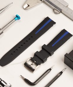 Rolex Curved End Bi Color - Black With Blue Stripe